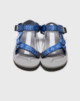 SUICOKE DEPA-Cab-PT05 sandals with navy & Gray nylon upper, navy & gray midsole and sole, strap and logo patch. From Spring/Summer 2023 collection on eightywingold Web Store, an official partner of SUICOKE. OG-022CAB-PT05 NAVY X GRAY