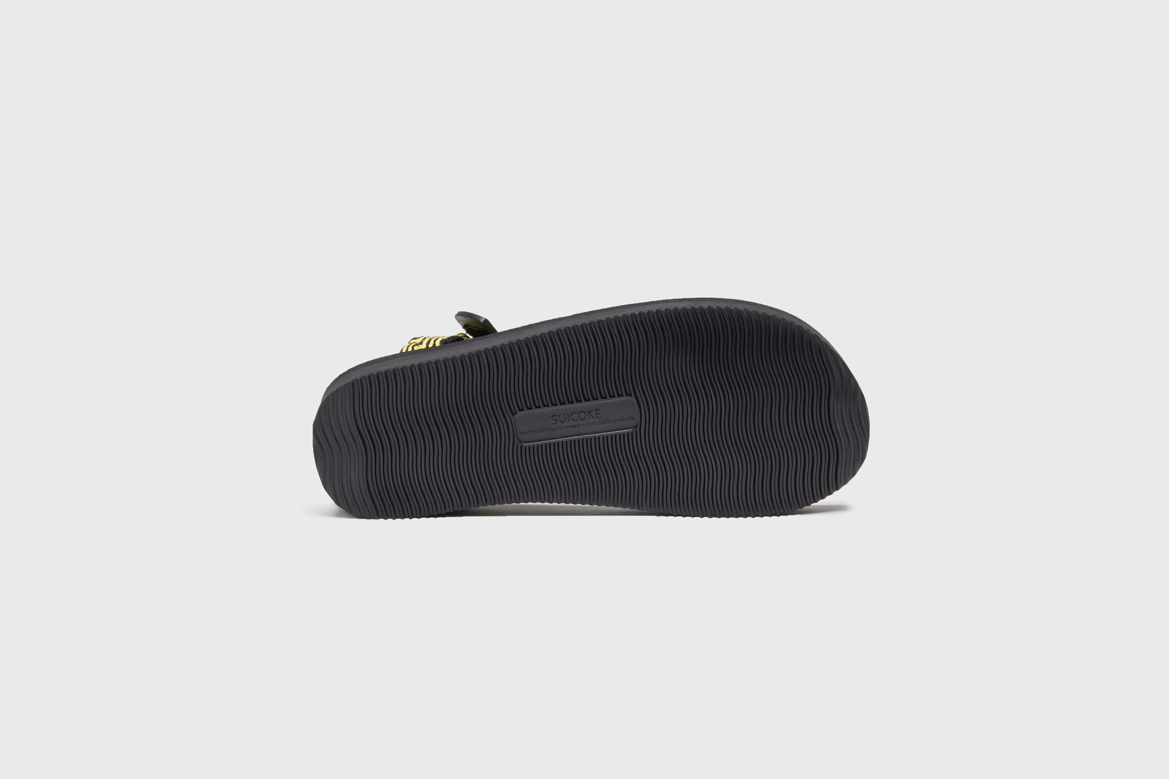 SUICOKE MOTO-Cab-PT05 slides with navy & gray nylon upper, navy & gray midsole and sole, strap and logo patch. From Spring/Summer 2023 collection on eightywingold Web Store, an official partner of SUICOKE. OG-056CAB-PT05 NAVY X GRAY
