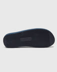 SUICOKE MOTO-Cab slides with navy nylon upper, navy midsole and sole, straps and logo patch. From Spring/Summer 2023 collection on eightywingold Web Store, an official partner of SUICOKE. OG-056CAB NAVY