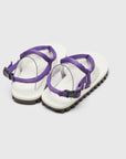 SUICOKE GUT sandals with purple & ivory nylon upper, purple & ivory midsole and sole, strap and logo patch. From Spring/Summer 2023 collection on eightywingold Web Store, an official partner of SUICOKE. OG-246 PURPLE X IVORY