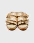 SUICOKE MOTO-Run slides with beige nylon upper, beige midsole and sole, strap and logo patch. From Spring/Summer 2023 collection on eightywingold Web Store, an official partner of SUICOKE. OG-332 BEIGE