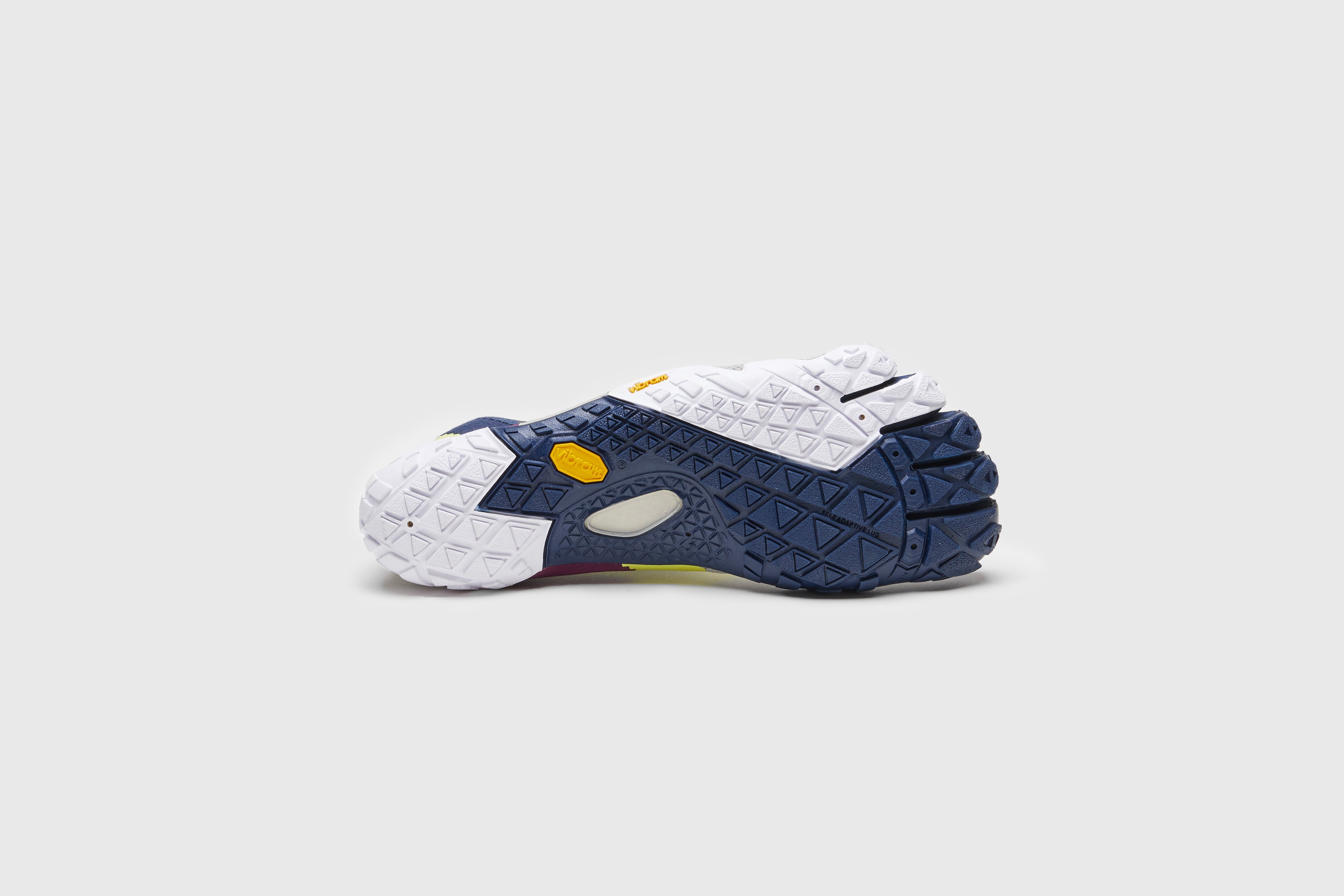 SUICOKE NIN-LO sneakers with navy & yellow nylon upper, navy & yellow midsole and sole, and logo patch. From Spring/Summer 2023 collection on eightywingold Web Store, an official partner of SUICOKE.  S23MLC1 NAVY X YELLOW