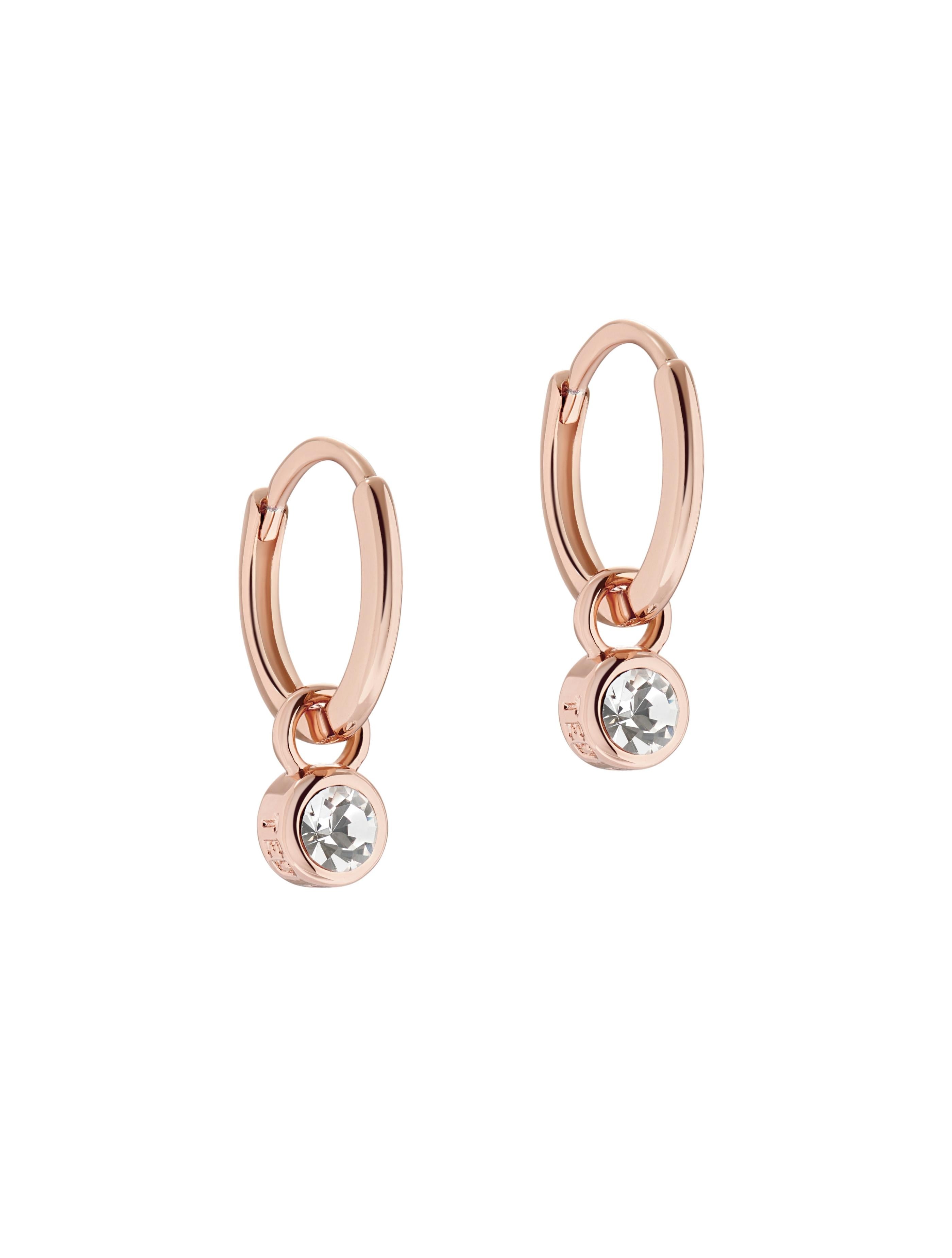 Sinalaa Crystal Huggie Earring in Rose Gold