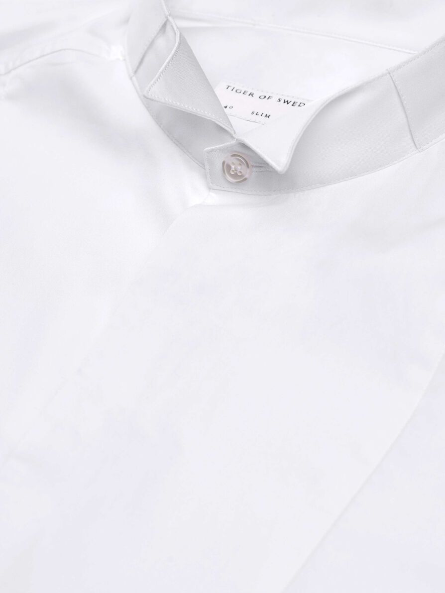 TIGER OF SWEDEN Bolin Tuxedo Shirt in Pure White T53360003Z | eightywingold