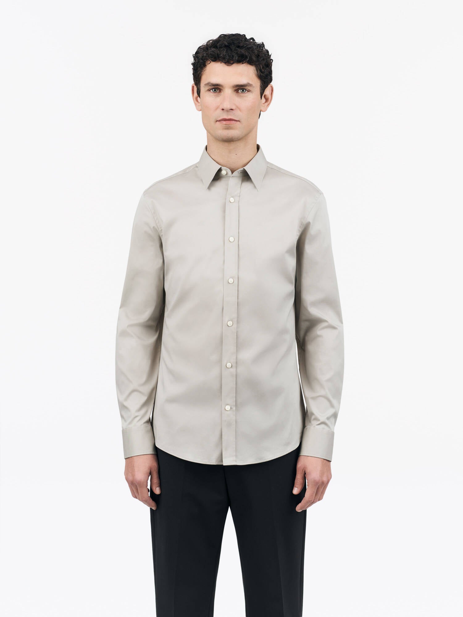 TIGER OF SWEDEN Adley Shirt in Light Grey T68997045| eightywingold 