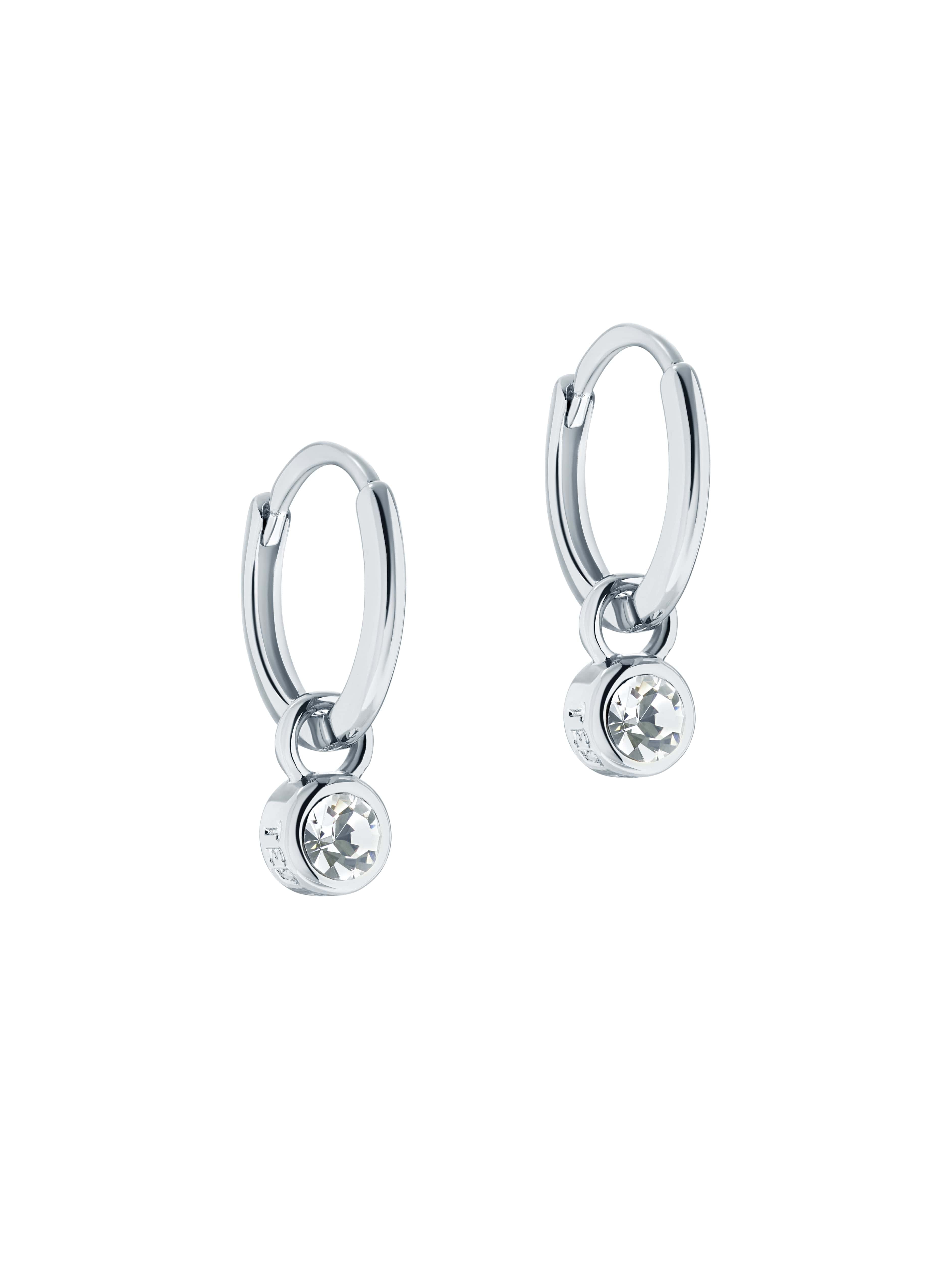Sinalaa Crystal Huggie Earring in Silver