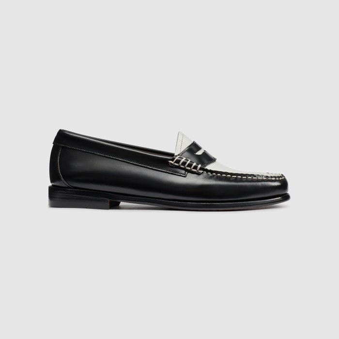 G.H. Bass Whitney Weejuns Loafer in Black/White BAX1W001 | Shop from eightywingold an official brand partner for G.H. Bass Canada and US. 