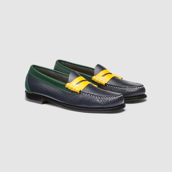 G.H. Bass Larson Tricolor Weejuns Loafer in Navy BAZ3W459 | Shop from eightywingold an official brand partner for G.H. Bass Canada and US. 