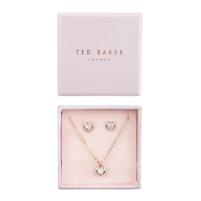 Hadeya Crystal Heart Gift Set in rose gold |eightywingold - official partner of Ted Baker